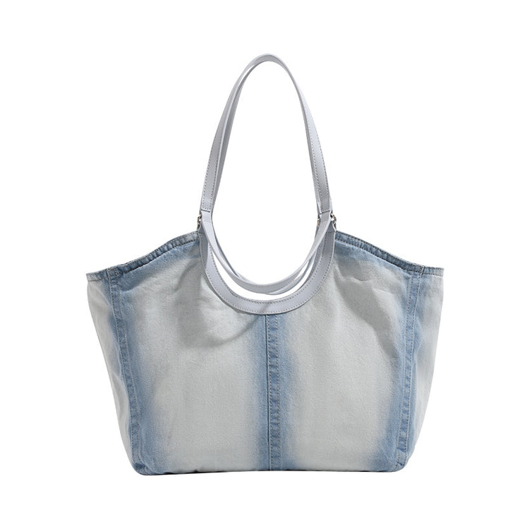 Denim Tote Bag with Detachable Pouch