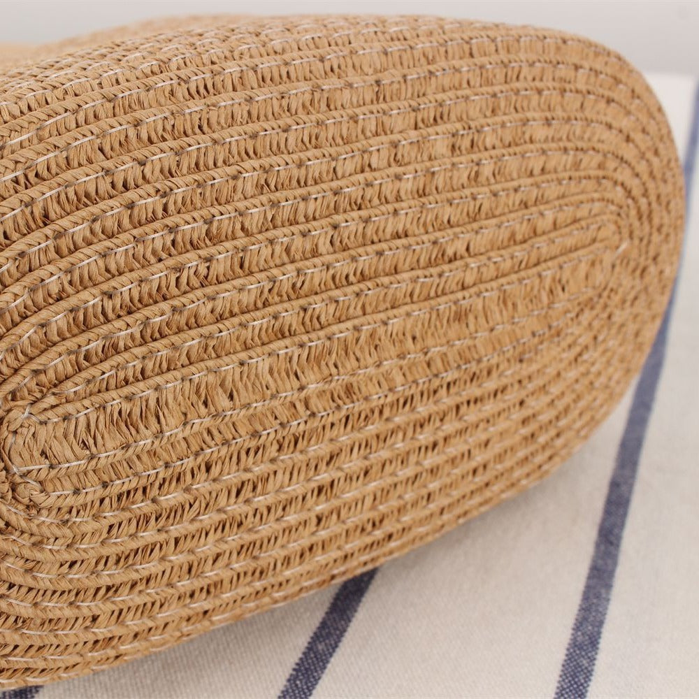Shoulder bag made of hand-woven natural material with elegant ring closure Kalsten