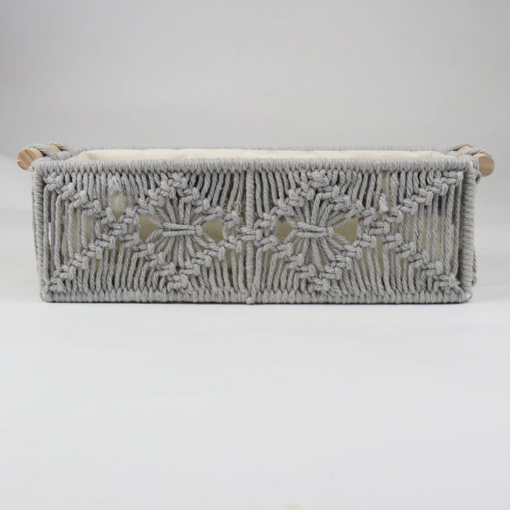 Storage basket with macrame pattern Kalsten
