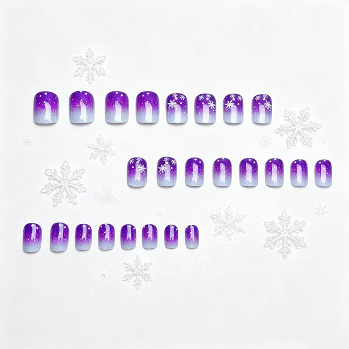 Sparkling Ombre Snowflake Nail Art Kalsten