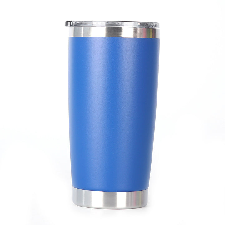 Ergonomic Tapered Insulated Stainless Steel Travel Tumbler With Clear Press-Fit Lid And Non-Slip Base