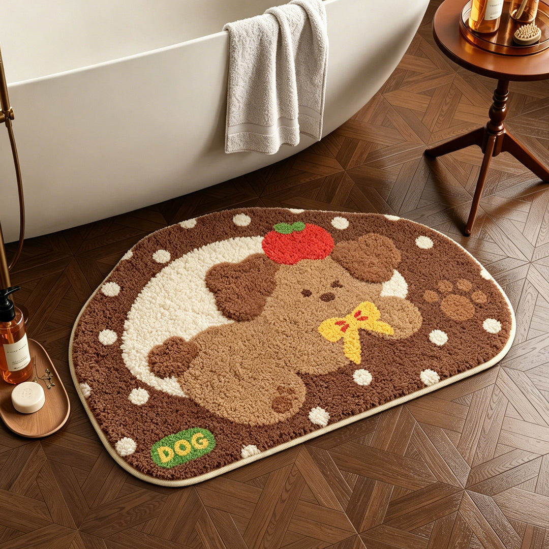 Plush Smiley Face Bath Mat