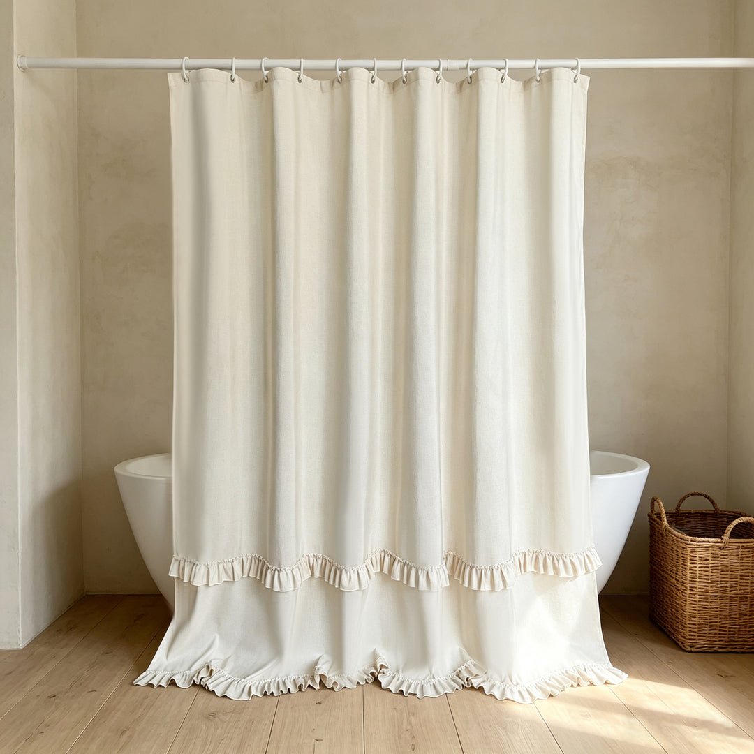 Elegant Ruffled Shower Curtain Kalsten