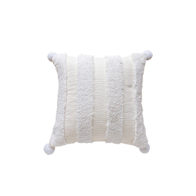 Decorative Velvet Ruffled Flange Square Throw Pillow with Plush Insert