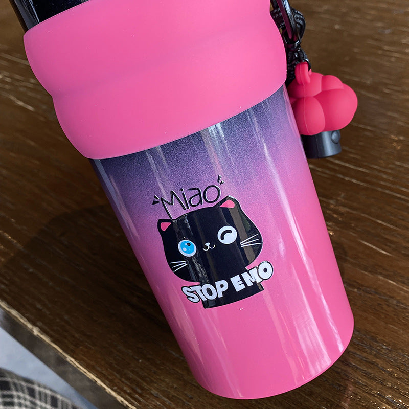 Women's playful coffee mug with silicone sleeve and integrated pendant Kalsten