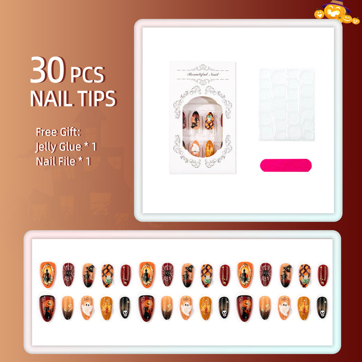 Halloween-Themed Press-On Nail Set 1790738772