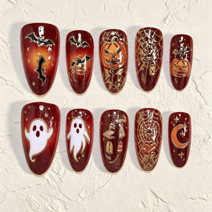 Artificial Nail Set with Halloween Designs Kalsten