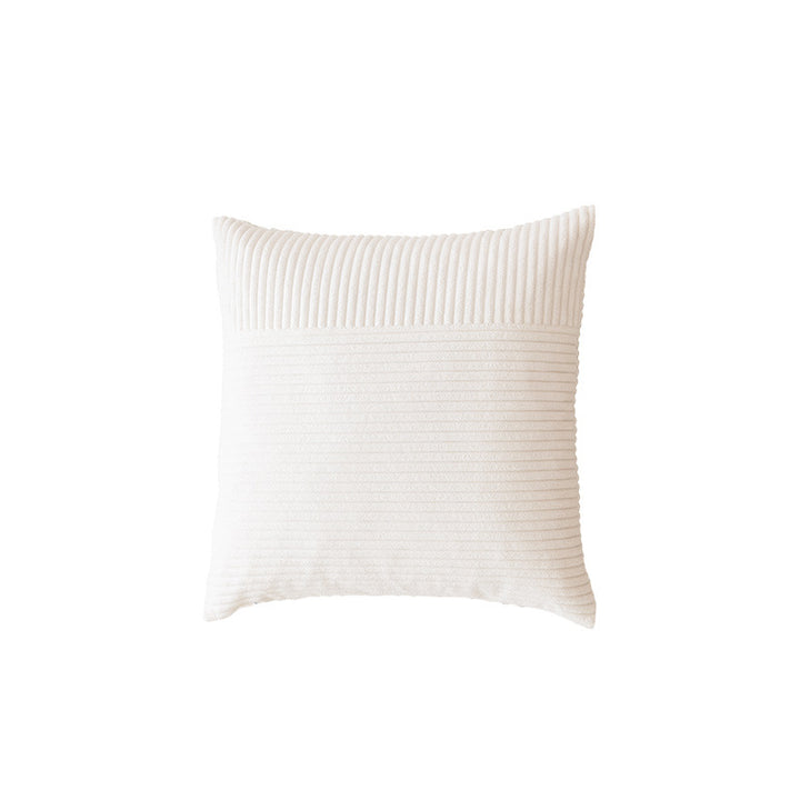 Textured Ribbed Square Decorative Throw Pillow with Removable Cover