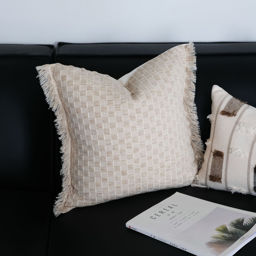 Textured Woven Accent Cushion for Home Display