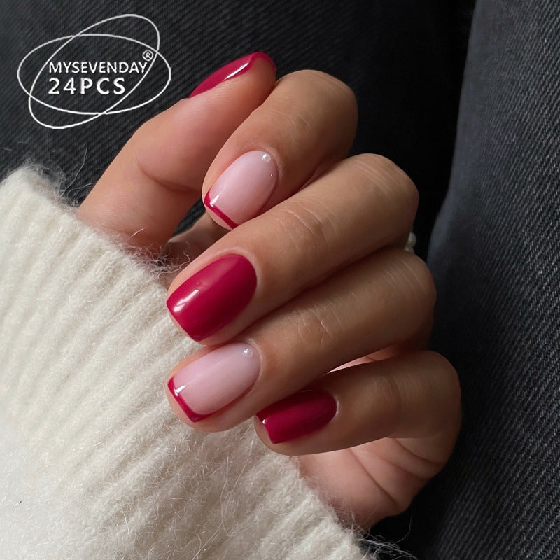 Elegant Press-On Nail Tips with French Tip Design Kalsten