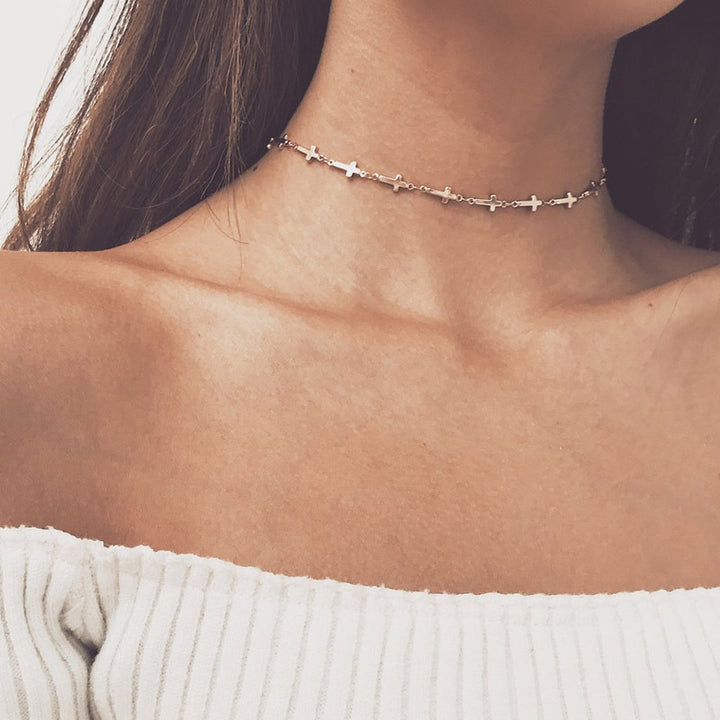 Minimalist Cross Design Chain Necklace Kalsten