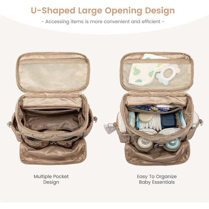 Quilted Multi-Compartment Day Backpack Kalsten