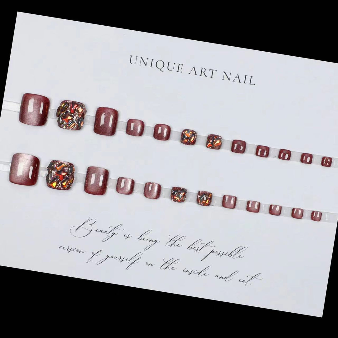 Premium Decorative Press-On Toe Nail Art