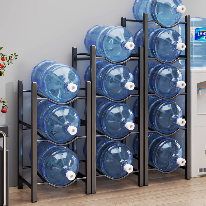 Heavy-Duty Triple-Tier Water Jug Rack for Large Bottles