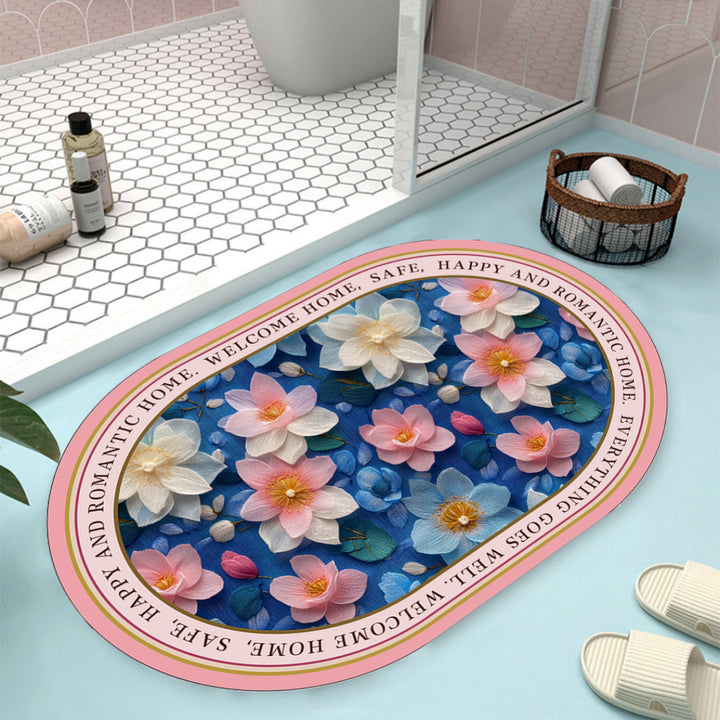 Floral Design Bath Mat Kalsten