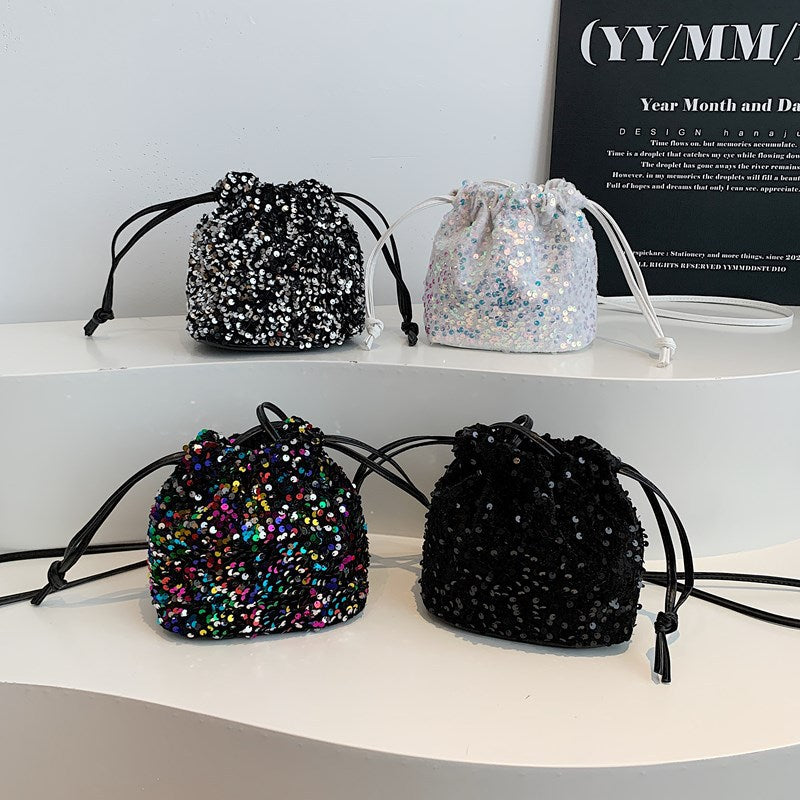 Glittery Sequin Drawstring Mini Bag Kalsten