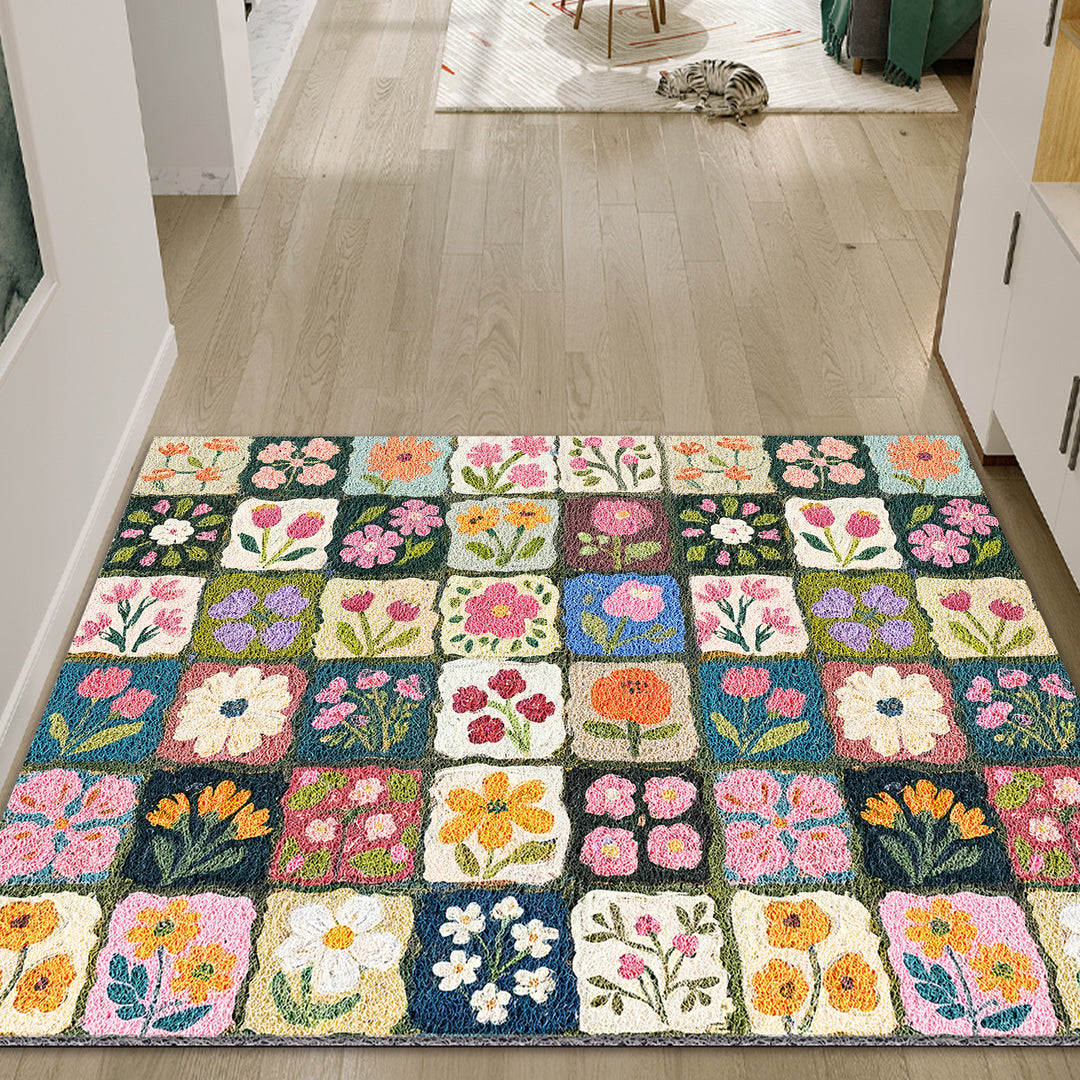 Colorful Floral Patchwork Area Rug Kalsten
