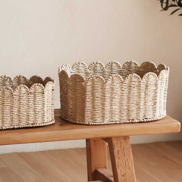 Handcrafted basket with wavy edge Kalsten