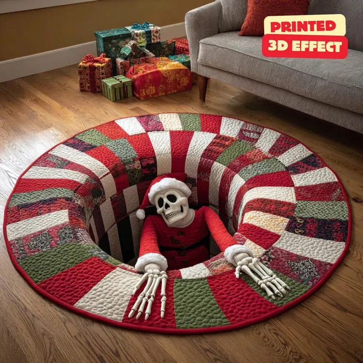 Festive Santa Claus Themed Round Mat for Home