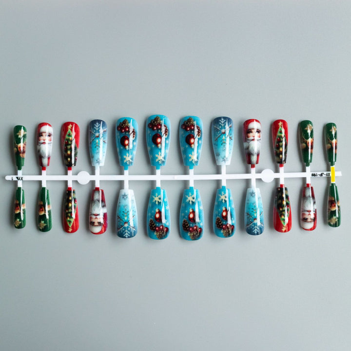Festive Winter-Themed Nail Art Set