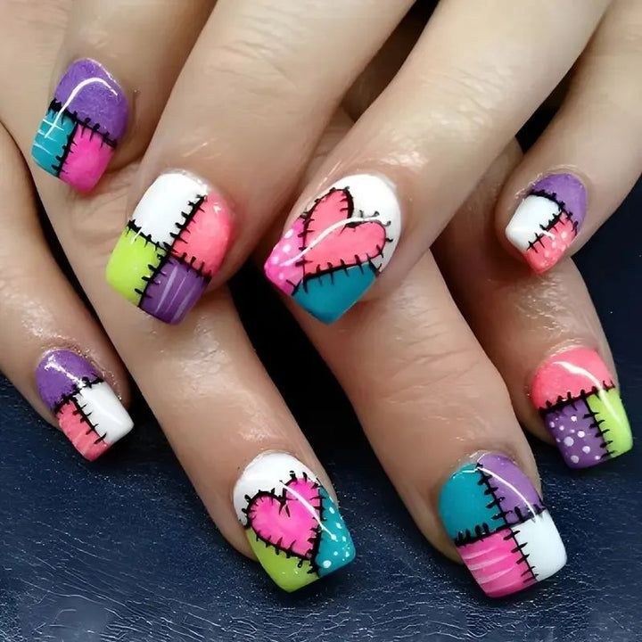 Artistic Heart-Printed Nail Art Set Kalsten