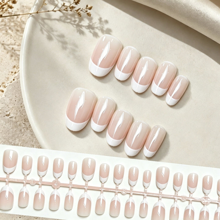 Elegant French Tip Press-On Nail Set