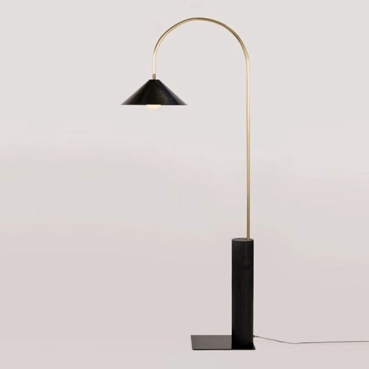 Modern Arching Floor Lamp with Unique Shade Design
