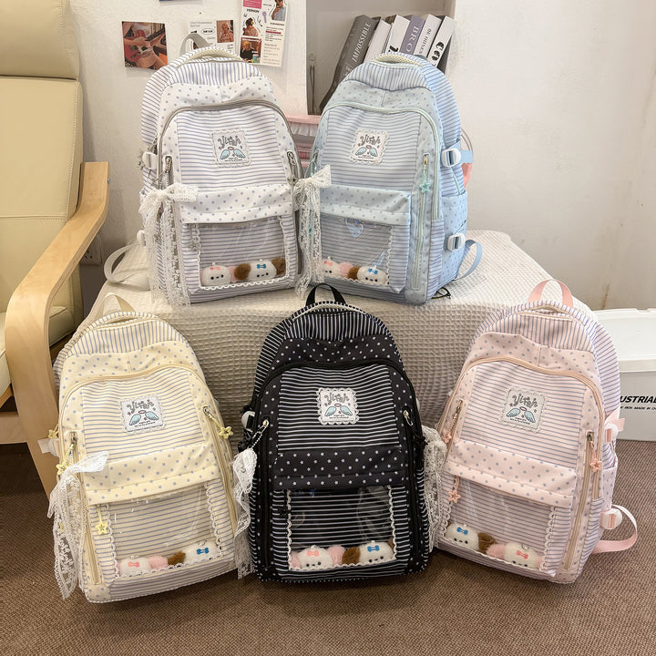 Trendy Striped School Backpack Kalsten