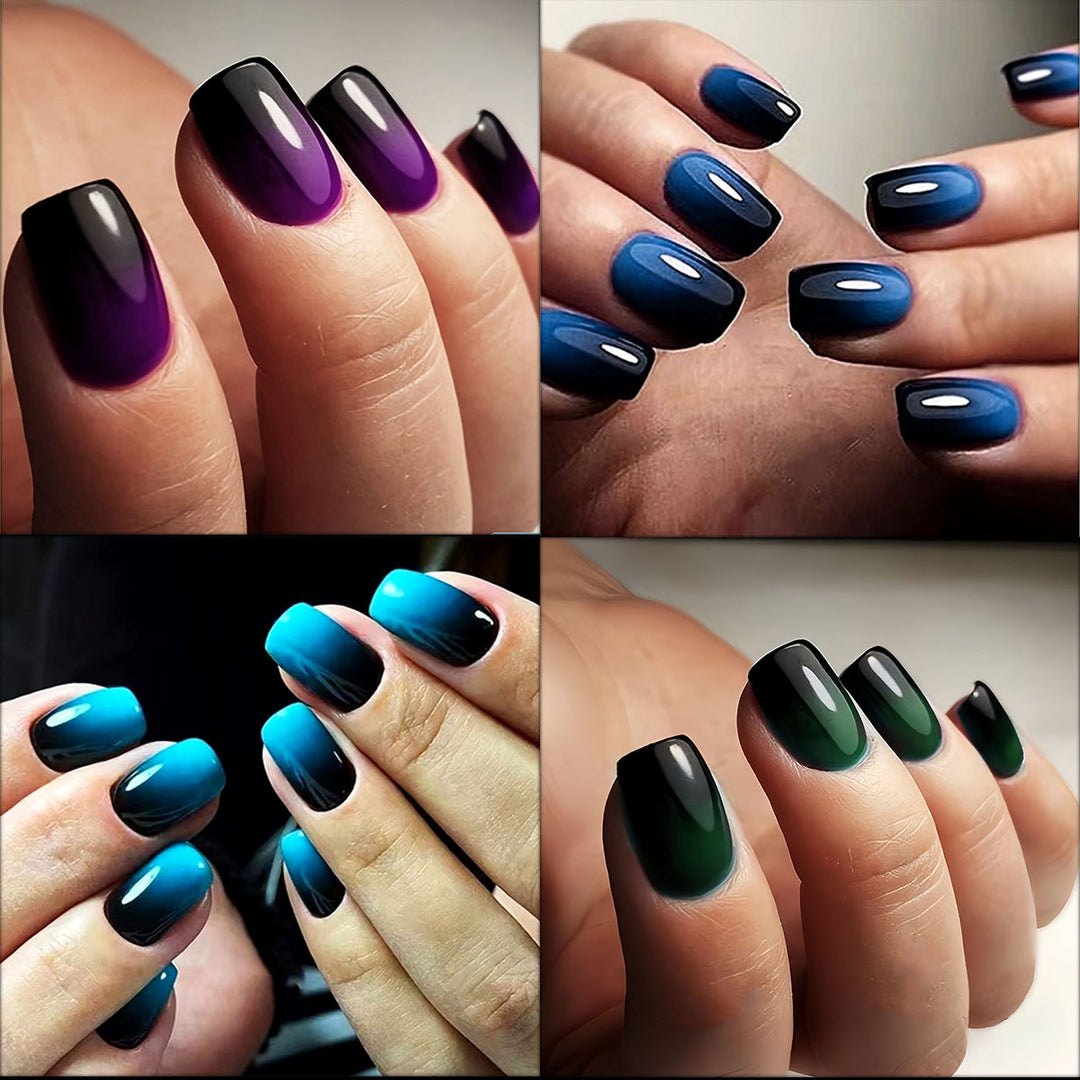 Glossy Gradient Press-On Nail Set