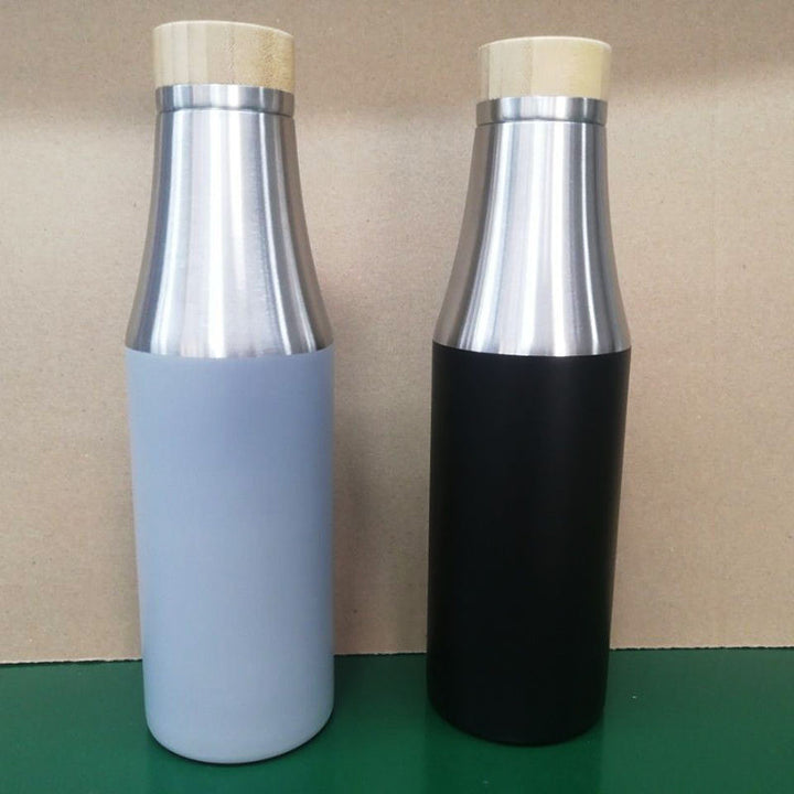 Women double-walled stainless steel drinking bottle with bamboo lid Kalsten