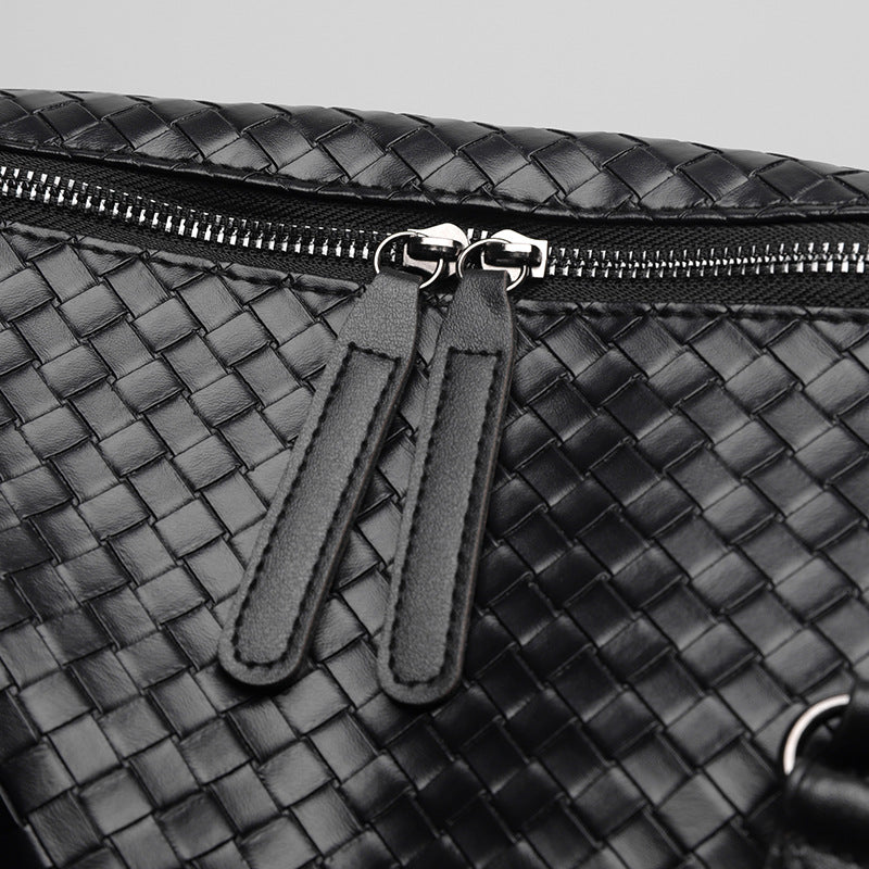 Luxury Woven Leather Weekend Duffle Bag Kalsten