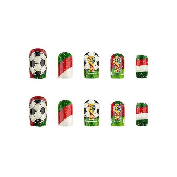 Artificail nails with soccer theme Kalsten
