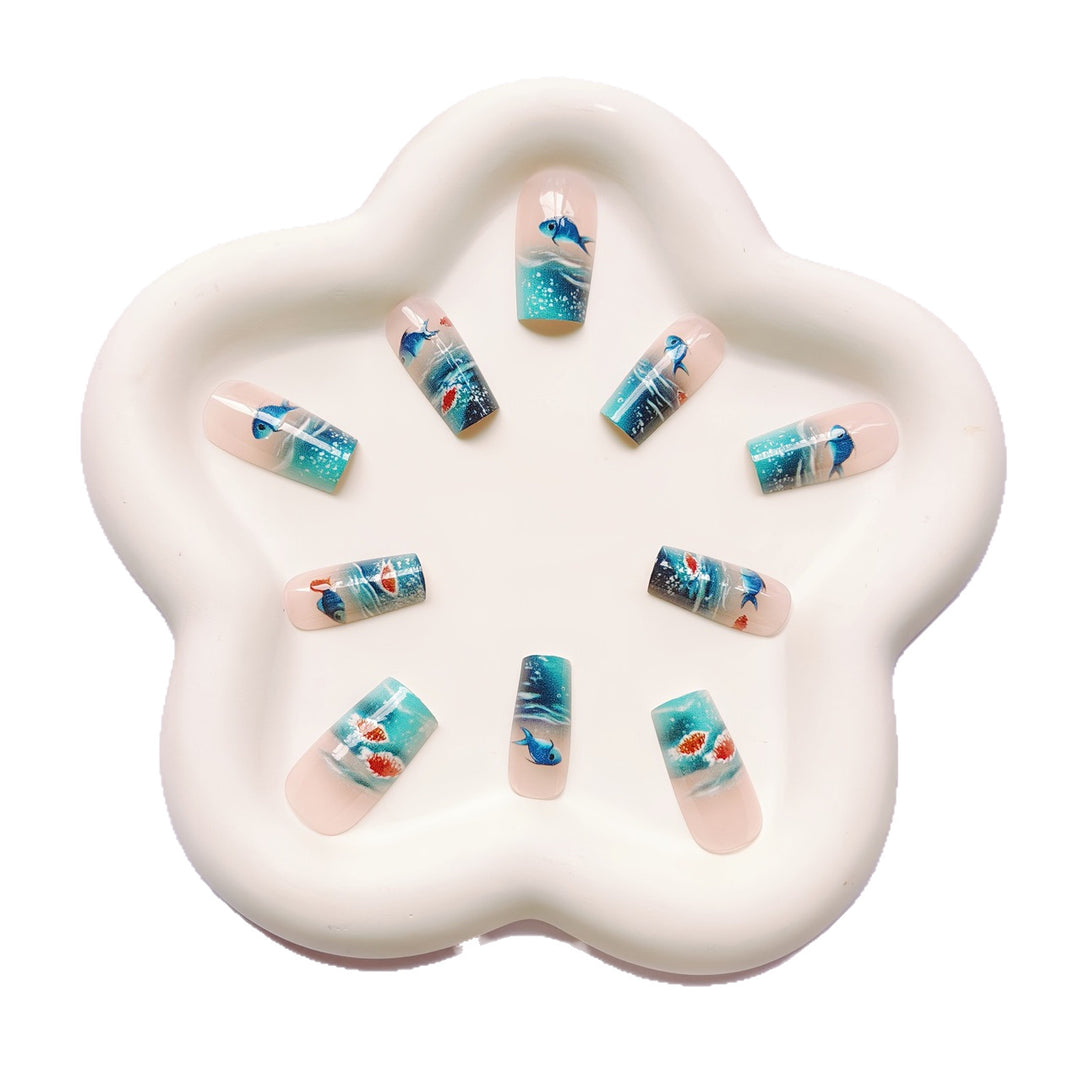 Underwater Scene Press-On Nails