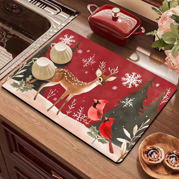 Festive Winter-Themed Kitchen Counter Mat Kalsten