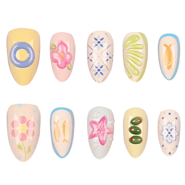 Artistic Decorative Press-On Nail Set