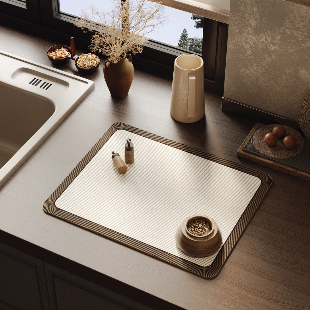 Elegant Textured Kitchen Counter Mat Kalsten