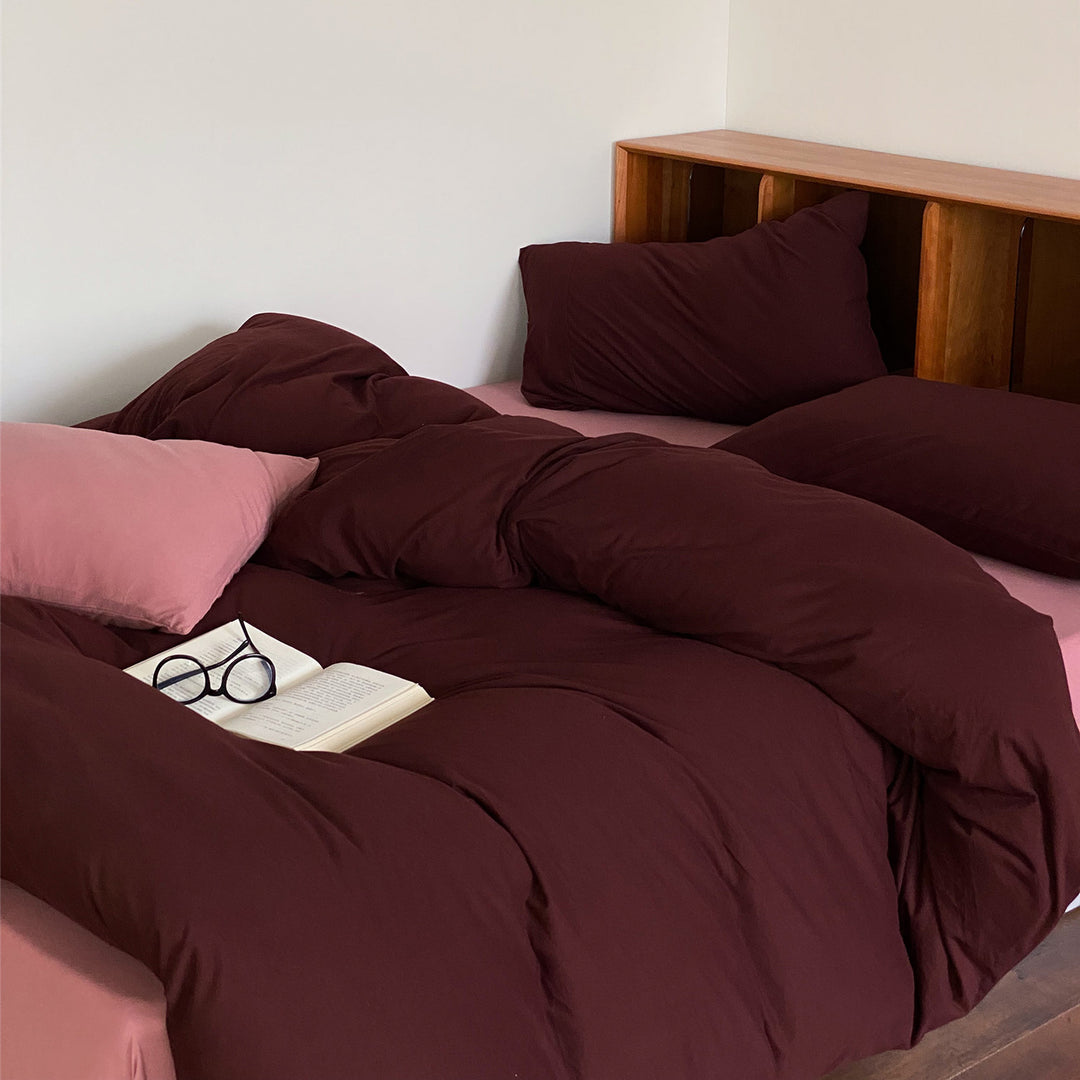 Reversible bedding set made of cotton-linen with skin-friendly, breathable structure