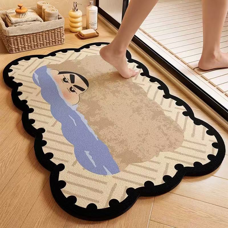 Cartoon-Themed Plush Bath Mat