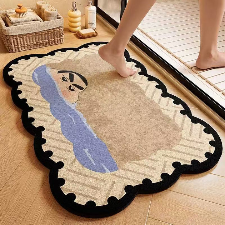 Cartoon-Themed Plush Bath Mat