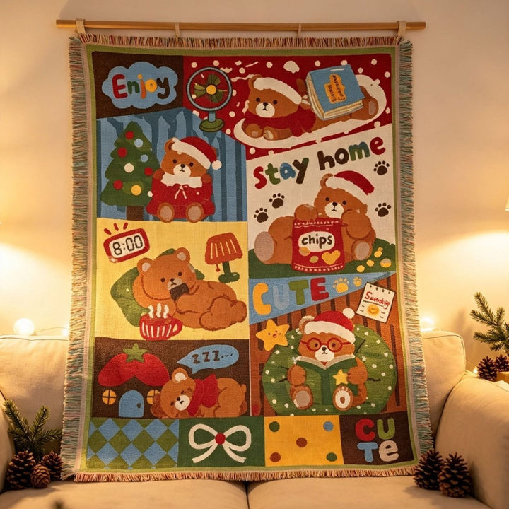 Artistic Leopard-Themed Tapestry Blanket