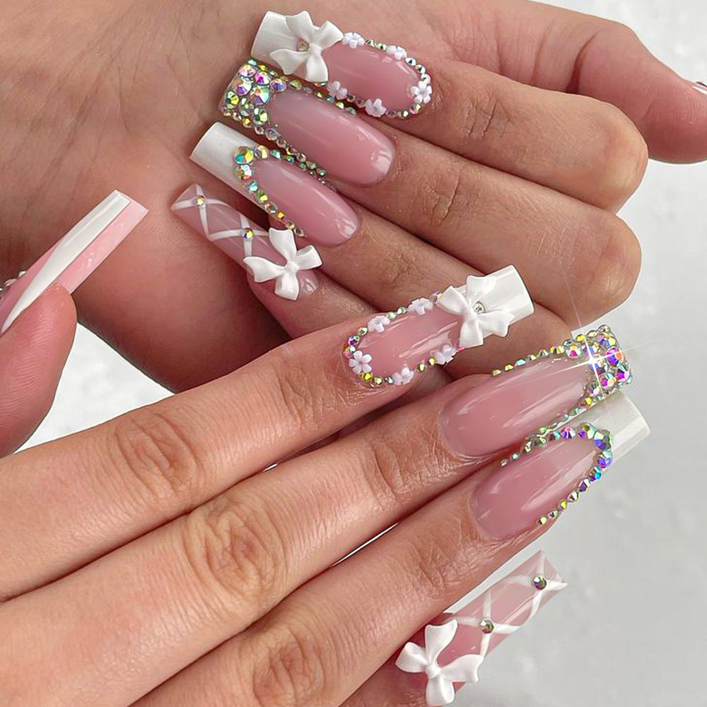 Elegant Decorative Press-On Nail Tips