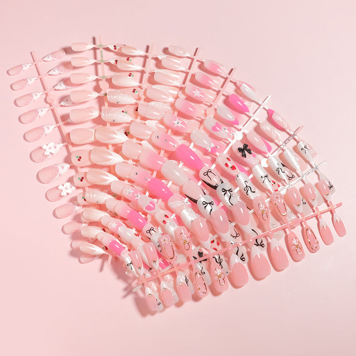 Elegant Floral Accent Press-On Nail Set Kalsten