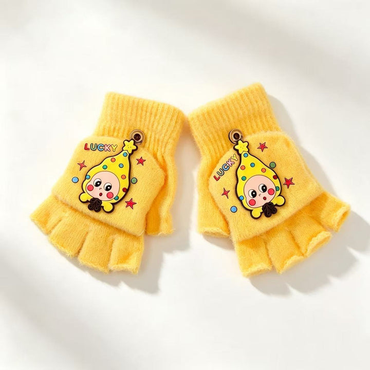 Playful Cartoon Fingerless Gloves Kalsten
