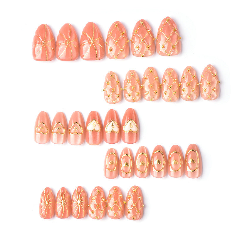 Artistic Nail Art Set with Gold Accents Kalsten