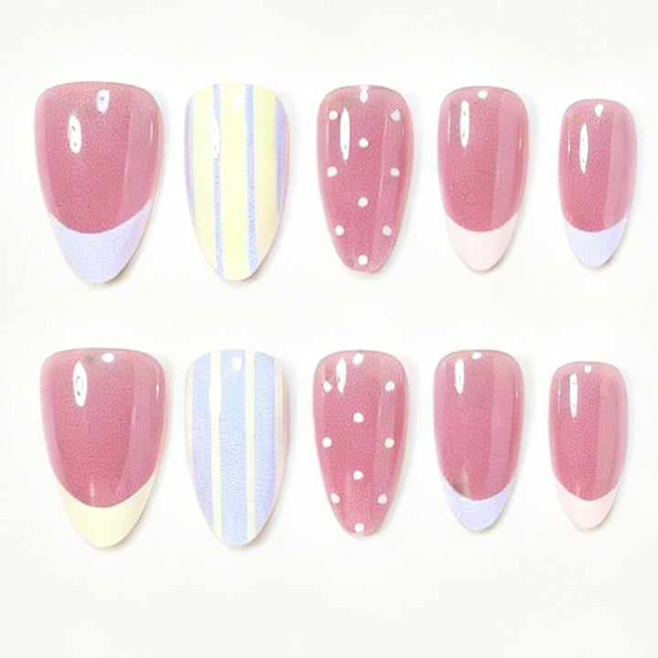 Artistic Press-On Nail Tips with Unique Patterns Kalsten