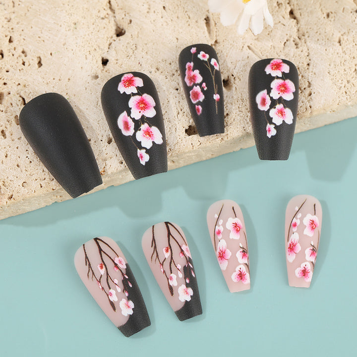 Artificial nails with timeless cherry blossom designs Kalsten
