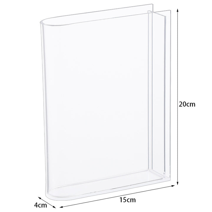 Slim Acrylic Standing Display Vase For Single-Stem Arrangements And Narrow Ledge