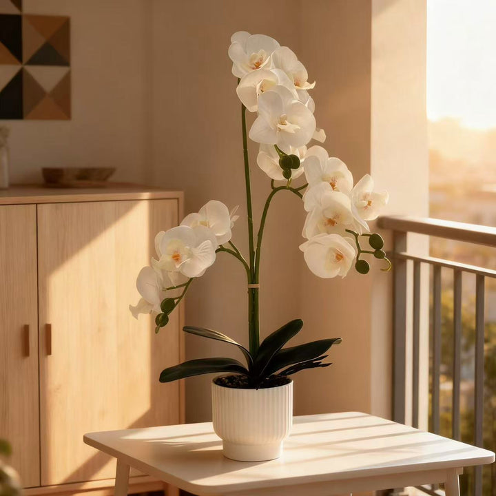 Elegant Artificial Orchid Planter for Home Decor Display