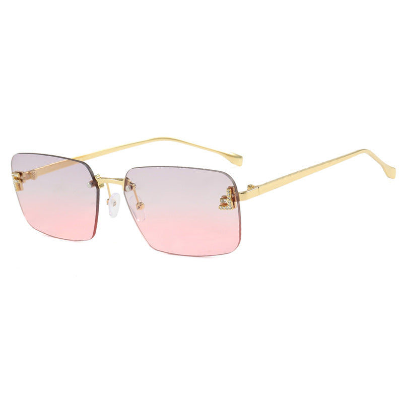Ladies square sunglasses with elegant golden frame and stylish lenses Kalsten