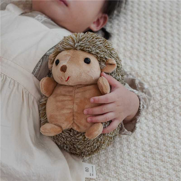 Plush Hedgehog Comforter Toy with Textured Faux-Fur Back and Velvety Front